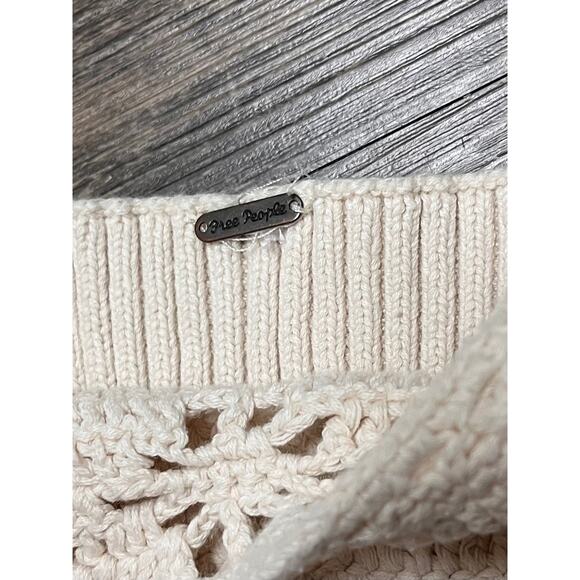 Free People Berkinette Crochet Bralette Crop Top Boho Festival Cream Brami XS S - Picture 7 of 9